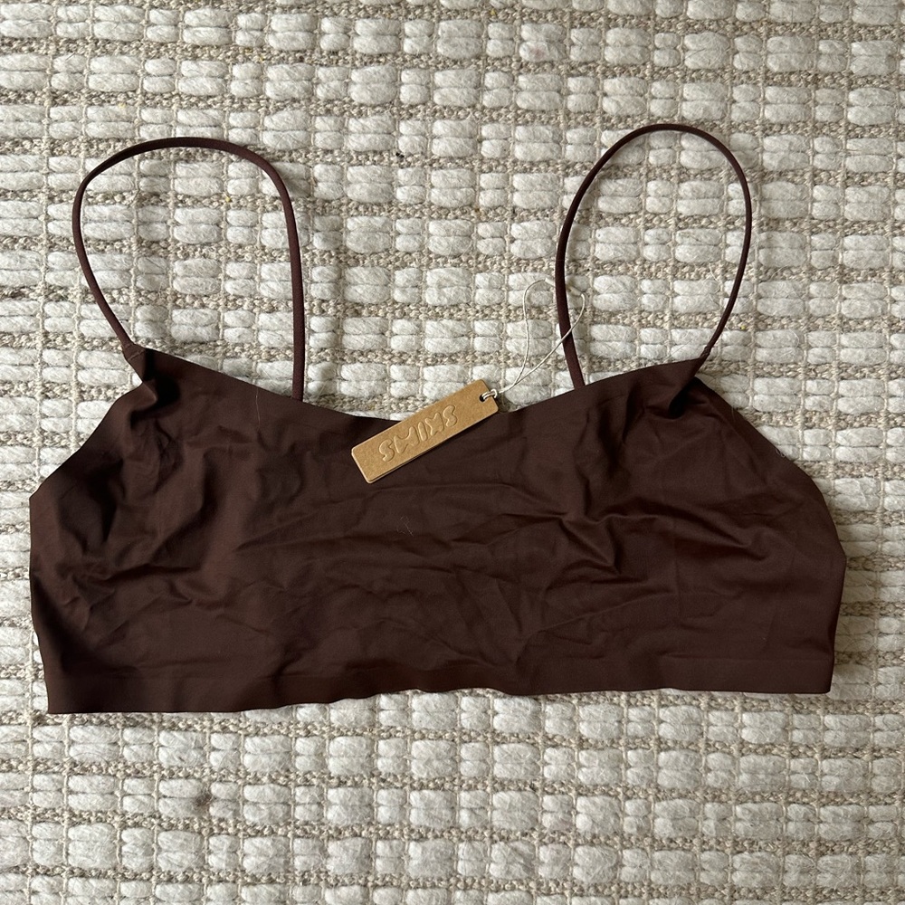 Skims New Scoop Bralette NWT COA Brown